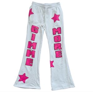 Hoes For Clothes Pink White Gimme More Star Graphic Flare Sweatpants Size Medium